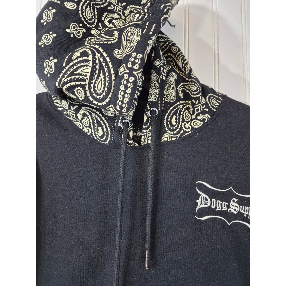 Dogg Supply by Snoop Dogg Mens Black Paisley Bandana Print Hoodie Sweatshirt M - Picture 3 of 10